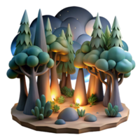 serene vintage Dreamy Forest Cutout with Deep Shadows exclusive png