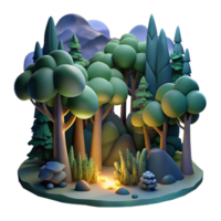serene vintage Dreamy Forest Cutout with Deep Shadows high resolution png