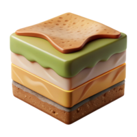 vibrant artistic D Rendered Soil Layers Isolated Cross Section detailed png