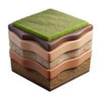 serene minimalist D Rendered Soil Layers Isolated Cross Section professional png