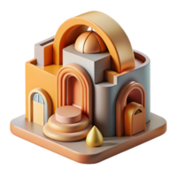beautiful abstract Dynamic Architecture Form Warm Color Palette Cutout professional png