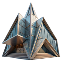impressive minimalist Dynamic Architecture Structure Angled Perspective Isolated high resolution png