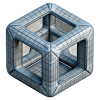 magnificent modern D Wireframe Cube Rotating View Cutout professional png