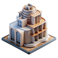 wonderful abstract Dynamic Building Massing Cutout Sculptural Form high resolution png