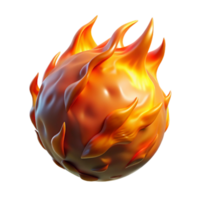 dramatic contemporary Dynamic Fireball Synesthesia Transparent Background with Intense Heat original png