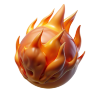 serene minimalist Dynamic Fireball Synesthesia Transparent Background with Intense Heat premium png