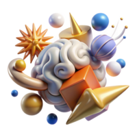 wonderful classic Dynamic Sensory Overload Illustration Cutout with Flashes professional png