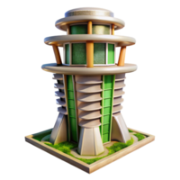 impressive abstract Eco Tower Modern Architecture Isolated high quality png
