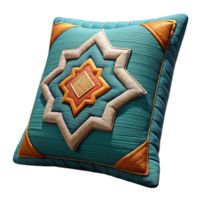 elegant modern Embroidered Cushion Cover with Geometric Pattern Cutout premium png
