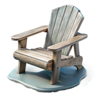 vibrant abstract Empty Adirondack Chair Facing Lake Isolated authentic png