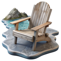 stunning contemporary Empty Adirondack Chair Facing Lake Isolated original png