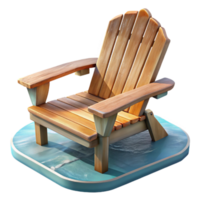 extraordinary artistic Empty Adirondack Chair Facing Lake Isolated premium png