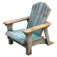 elegant classic Empty Adirondack Chair Facing Lake Isolated professional png