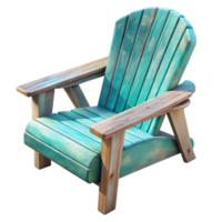 wonderful vintage Empty Adirondack Chair Facing Lake Isolated premium png