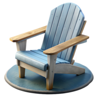 serene creative Empty Adirondack Chair Facing Lake Isolated high quality png