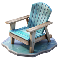 dramatic abstract Empty Adirondack Chair Lake View Transparent Background authentic png