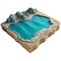 stunning abstract Empty Beach with Turquoise Water Cutout original png