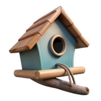 serene artistic Empty Birdhouse on a Branch Transparent Background high resolution png