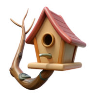 impressive contemporary Empty Birdhouse on Tree Branch Isolated high resolution png