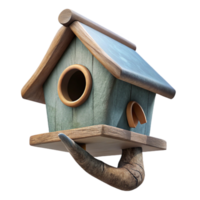 serene classic Empty Birdhouse on Tree Branch Isolated original png