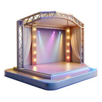 dramatic artistic Empty Digital Stage Soft Lighting Transparent Background detailed png