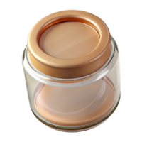 elegant classic Empty Glass Jar Top View Isolated on Transparent Background premium png
