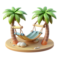 magnificent abstract Empty Hammock Beach Scene Cutout Element premium png