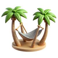 extraordinary classic Empty Hammock Between Two Palm Trees Isolated png