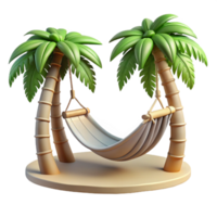 stunning abstract Empty Hammock Between Two Palm Trees Isolated professional png