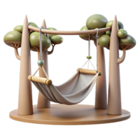 dramatic abstract Empty Hammock Hanging Between Two Trees Transparent Background original png