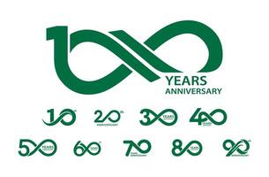 Usable anniversary logo template. Corporate. Modern design concept for different years. A stylish option for business companies and events. vector