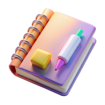 extraordinario rústico vacío cuaderno y resaltador transparente antecedentes detallado png