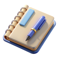 extraordinary vintage Empty Notebook and Pen Top Angle Isolated authentic png