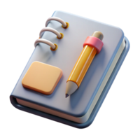 stunning traditional Empty Notebook with Pencil Top View Isolated detailed png
