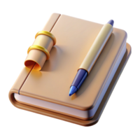 serene rustic Empty Notebook with Pen Shadow Isolated professional png