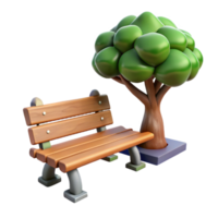 stunning vintage Empty Park Bench Under Tree Isolated Cutout png