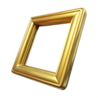 stunning minimalist Empty Picture Frame Gold Finish Isolated on Transparent Background high quality png