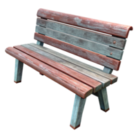 vibrant artistic Empty Park Bench Side View Isolated high resolution png