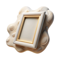 serene artistic Empty Picture Frame on White Wall Isolated premium png