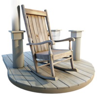 vibrant artistic Empty Rocking Chair on Porch Isolated detailed png