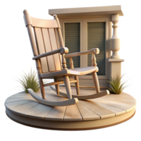 extraordinary minimalist Empty Rocking Chair Porch View Isolated exclusive png