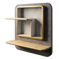 serene abstract Empty Shelf with Frame Shadow Isolated high quality png