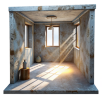 stunning rustic Empty Room with Sunlight Cutout high resolution png