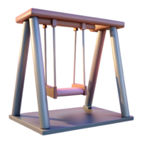 impressive minimalist Empty Swing Set at Dusk Transparent Background professional png