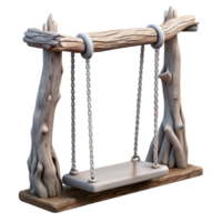 vibrant rustic Empty Swing Hanging From a Tree Transparent Background authentic png