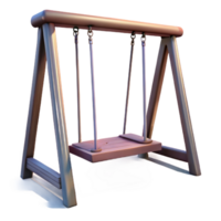 beautiful minimalist Empty Swing Set at Dusk Transparent Background professional png