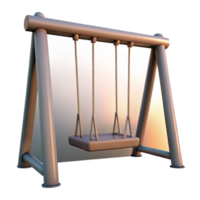 beautiful artistic Empty Swing Set at Dusk Transparent Background detailed png
