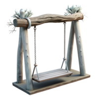 dramatic modern Empty Swing Hanging From a Tree Transparent Background exclusive png