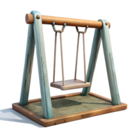 beautiful rustic Empty Swing Set in Playground Isolated high quality png