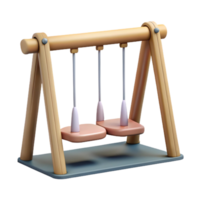 magnificent modern Empty Swing Set in Playground Isolated authentic png